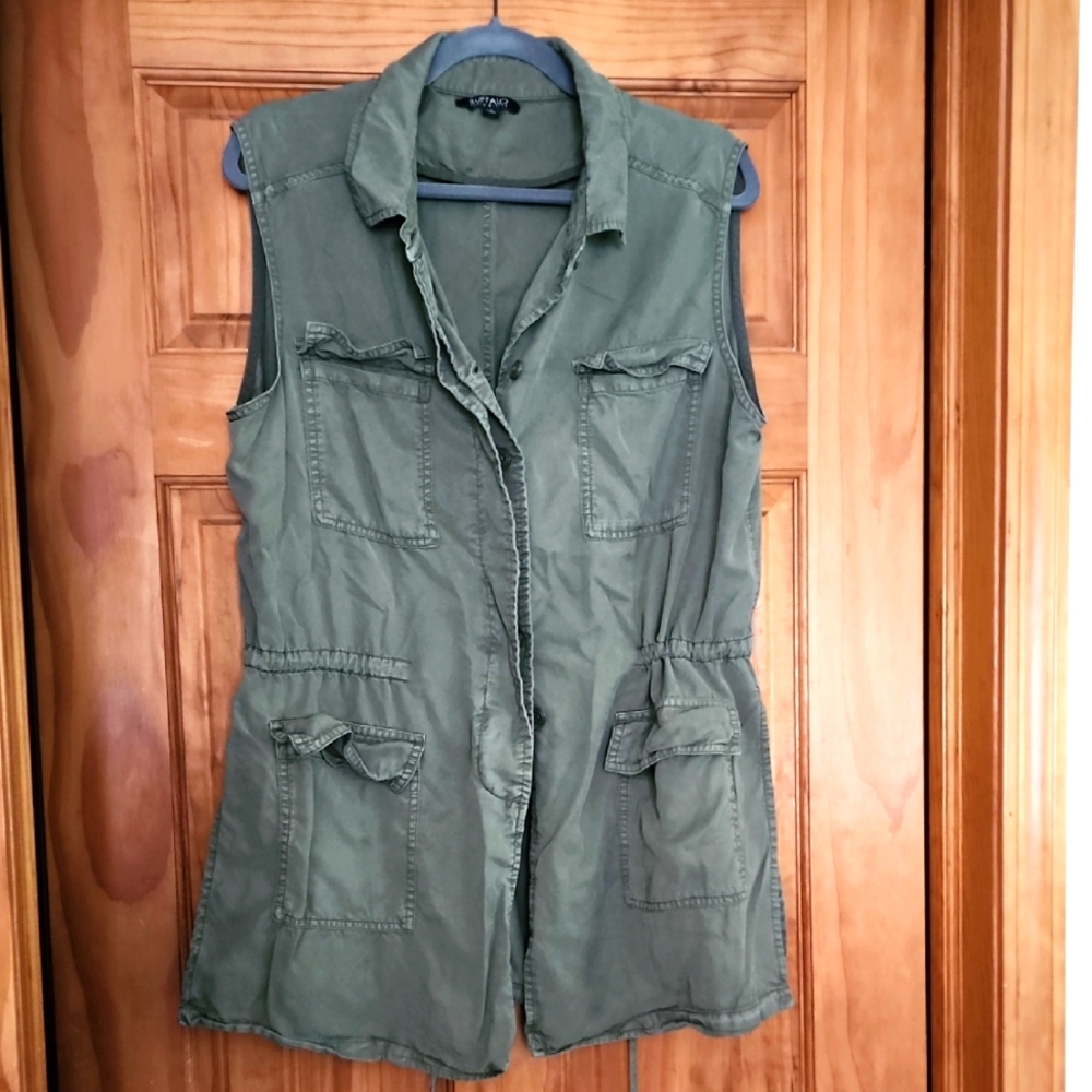 Womens, Buffalo David Bitton, Vest, Army Green Color, Sz. Lg.